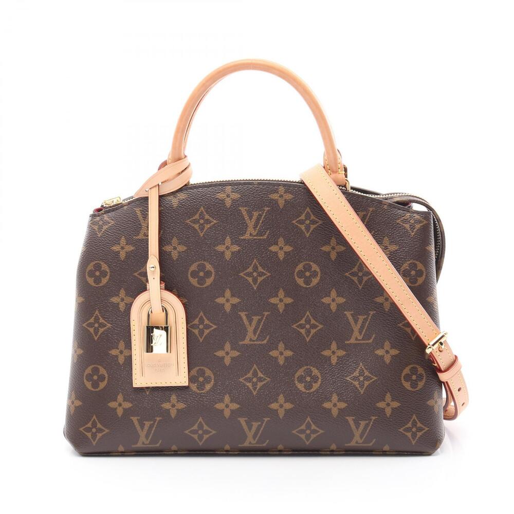 Louis Vuitton Palais Handbag canvas leather Monogram brown